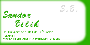 sandor bilik business card